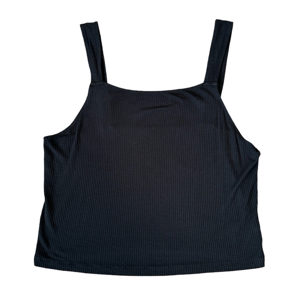 American Eagle Black Ribbed Tank Top Size XL
